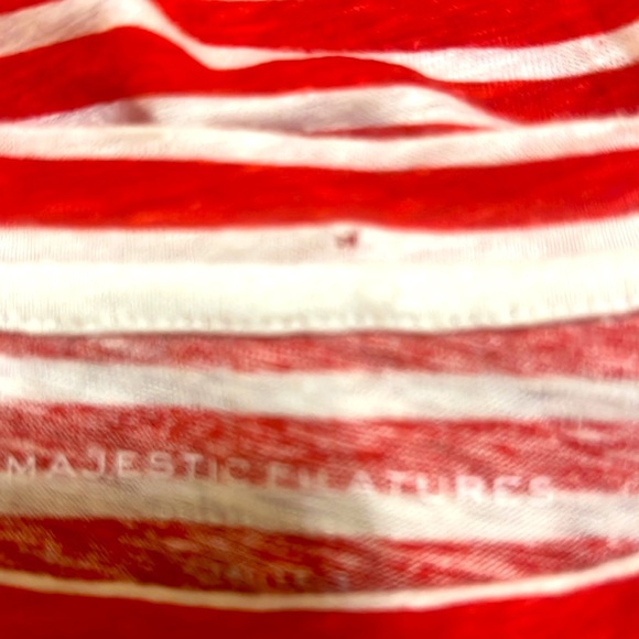 Majestic Filatures Red and White Striped Short Sleeve Tee - Picture 6 of 6